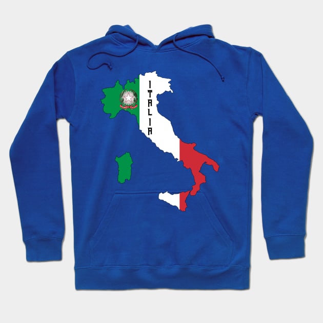 Italy flag & map Hoodie by Travellers